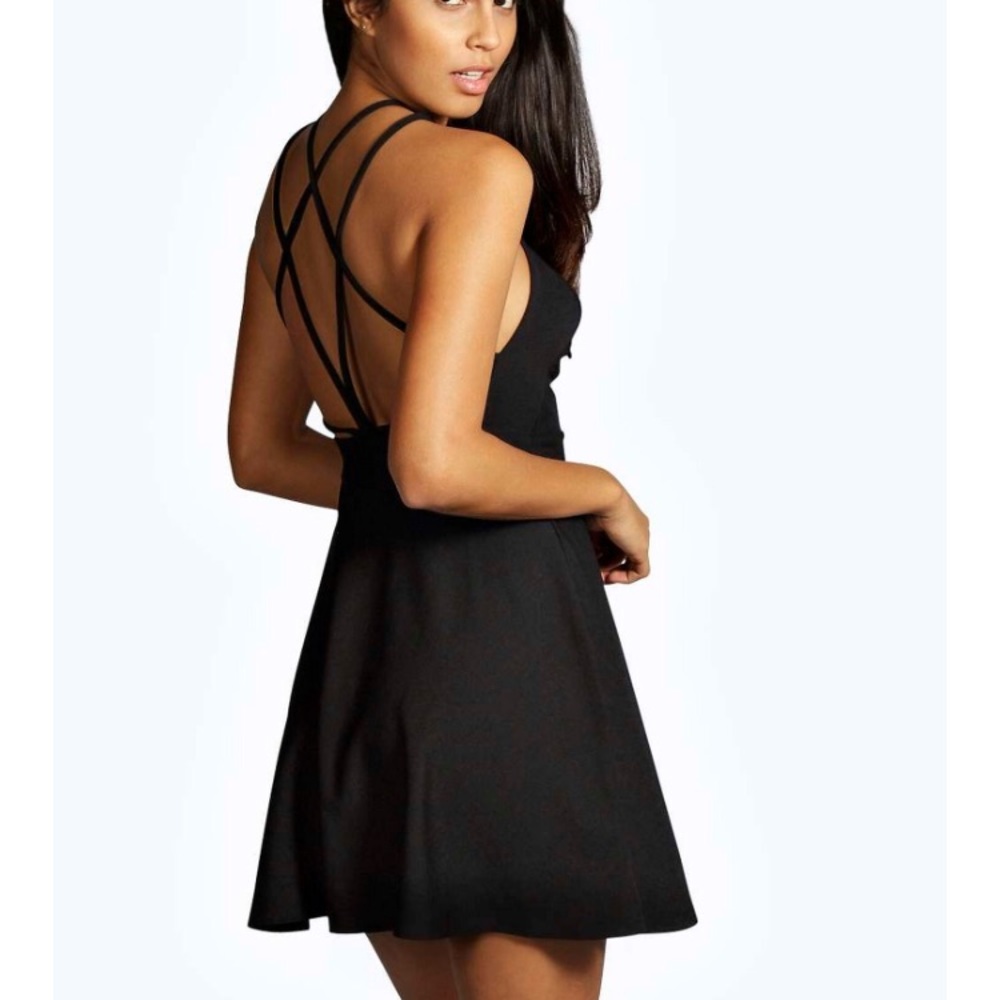NWOT! Boohoo Strappy Back Light Blue Dress